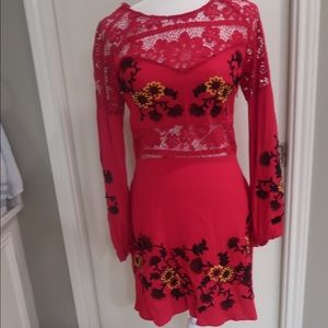 For Love and Lemons red lace dress